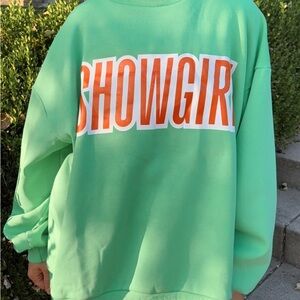 Taylor Swift reversible green/burnt orange sweatshirt SHOWGIRL - TS 12